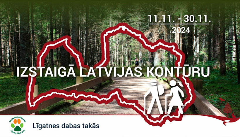 Meža taka, Latvijas kontūra karoga krāsās